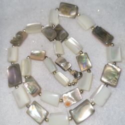 Vintage Abalone Mother Of Pearl Necklace