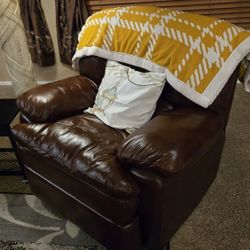  Brown Leather Recliner