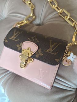 Louis Vuitton, Bags, Louis Vuitton Monogram Rose Ballerine Patent  Cherrywood Wallet On Chain