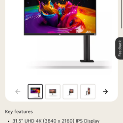 LG 32un880-b 32 inch UltraFine Display Ergo UHD 4K Monitor