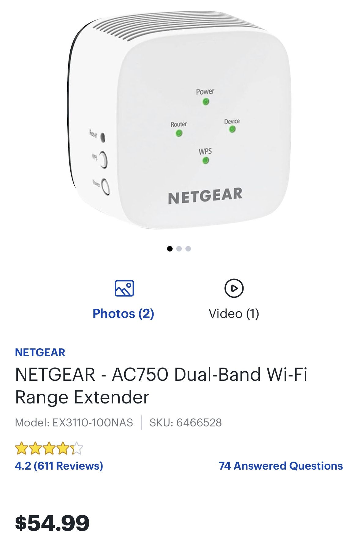 NETGEAR WIFI RANGE EXTENDER