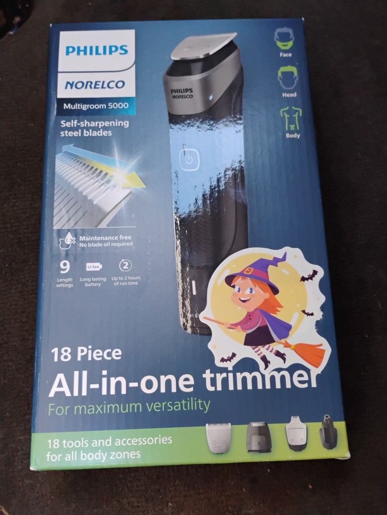 Philips Norelco Multigroomer All-in-One Trimmer Series 5000, 18 Piece Mens Groom