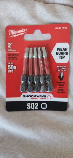 Milwaukee Shockwave SQ2 2" Impact Bits 5-Pack