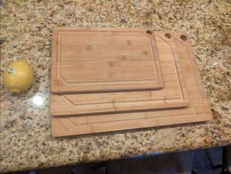 3-Piece Bamboo Cutting Board Set - Small, Medium, Large