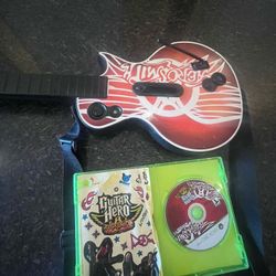Xbox 360 Wireless Guitar W Games 