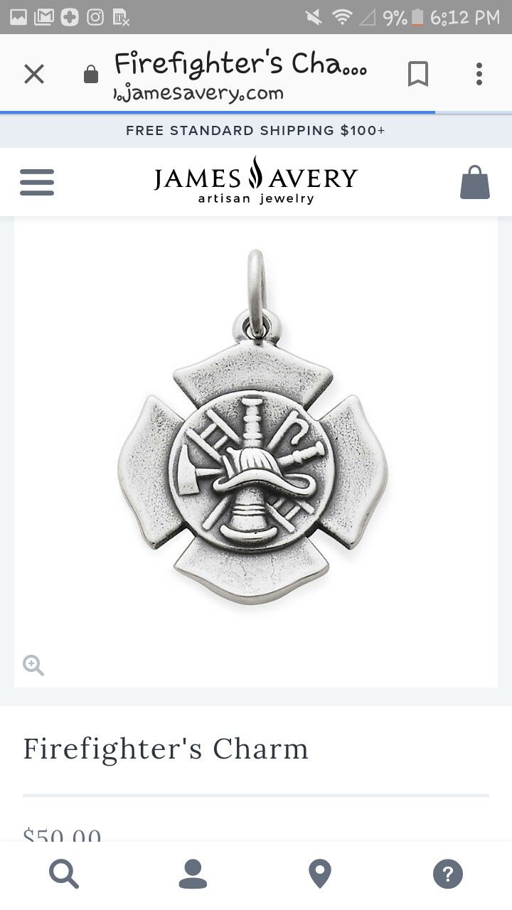 James avery fireman charm sale