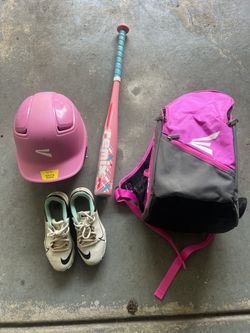 Girl Backpack Bat Nike Shoes And Helmet