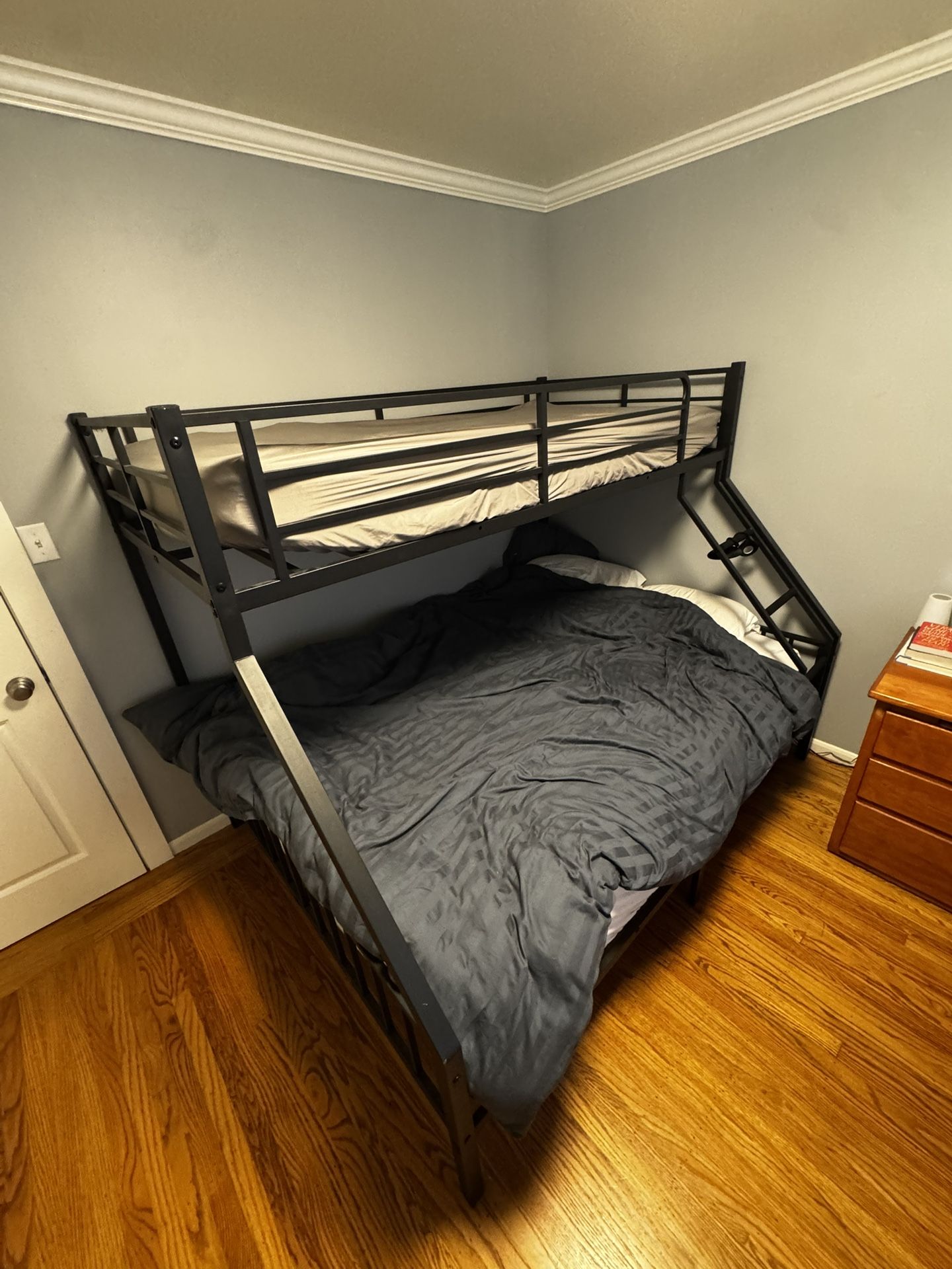 Twin XL Over Queen Metal Bunk Bed – $175 (Belmont)