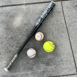Baseball Bat & Balls - Youth Magnum Easton 28 Inch & 21 Oz. with 2-1/4 Inch Diameter Barrel Baseball-7 Bat. Model: LK16.