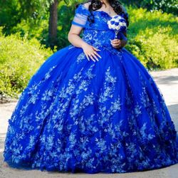 Royal Blue And Silver Quinceanera Dress for Sale in Tustin, CA - OfferUp