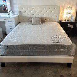 ‼️plataforma Bed White With Mattress $499‼️