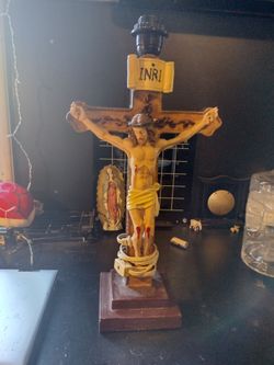 God on the cross lamp