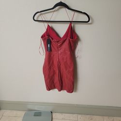 Red Faux Leather Fashion Nova Dress Size Small