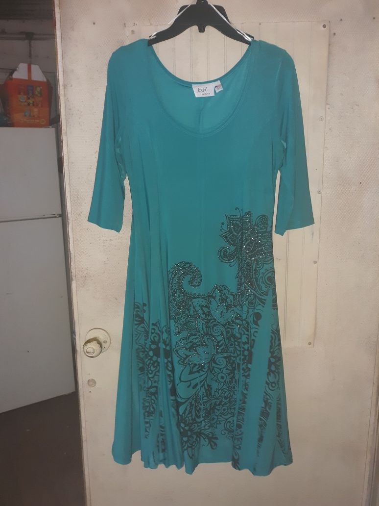 Teal blue sparkly dress size medium