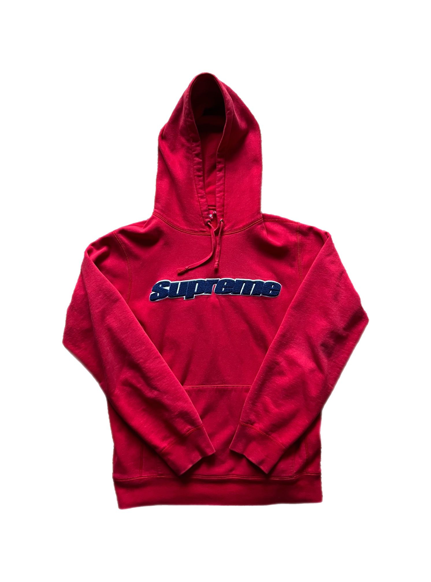 Embroidered Supreme Hoodie - Red/Blue