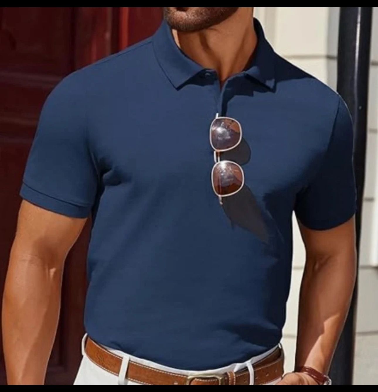 Coofandy Men’s Short Sleeve Navy Polo