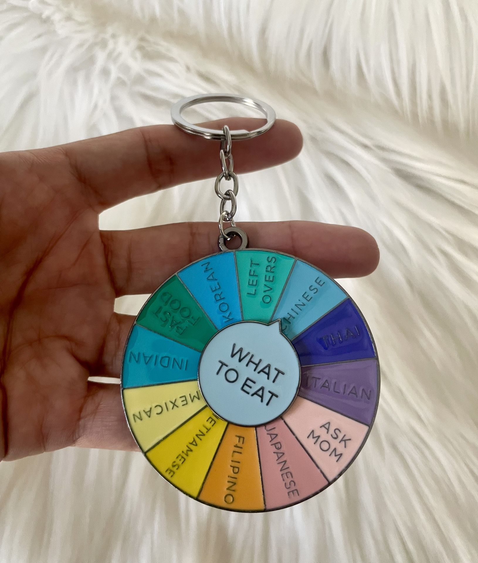 Brand New What To Eat Spinning Deciding Keychain 