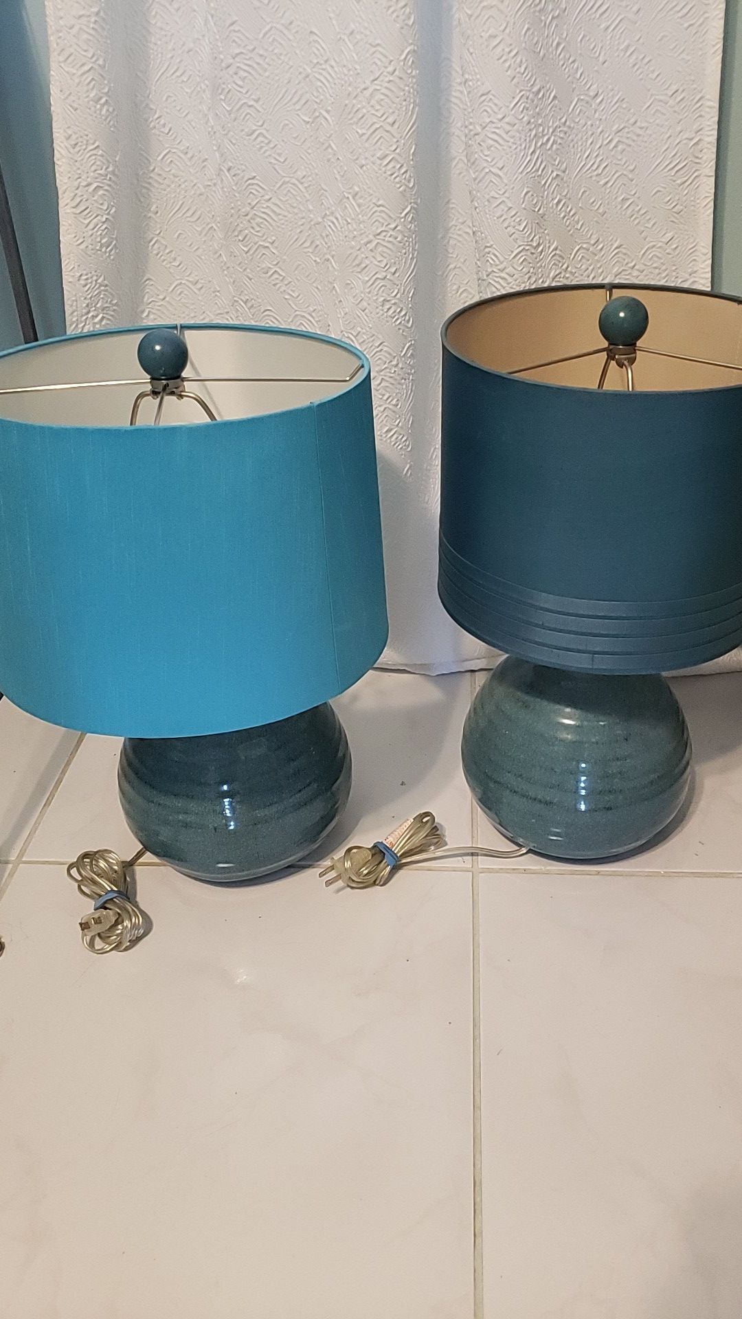 2 Teal Lamps