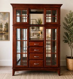 2-Piece Wood Dining Room Furniture Set – China Cabinet + Buffet