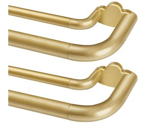 Double Curtain Rods 2 Pack 32 to 58 Inches, HOTOZON Blackout Double Curtain Rods for Windows 20 to 54 Inches (1.6-4.5 ft), 6/8 Inches Wrap Around Room