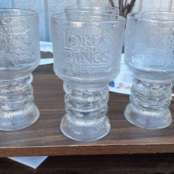 Vintage Promotional Lord Of The Rings Glass Goblets