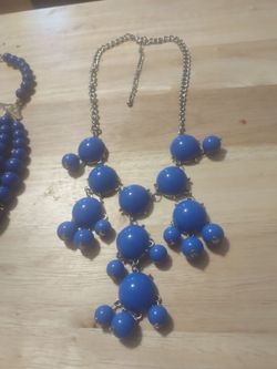 Royal blue bubble necklace