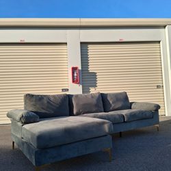 Free Delivery! Grey Modern Microfiber Sectional 