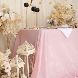 Pink Sequin Sparkly Table Cloth