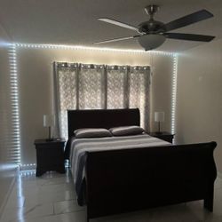 Queen Bed And Two Nightstands