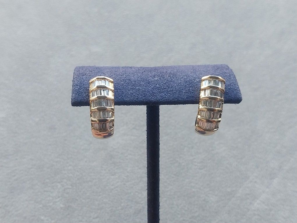 Baguette Diamond Earrings 💎 Wedding