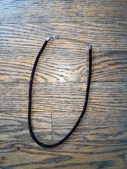Black Beaded Mesh  Necklace