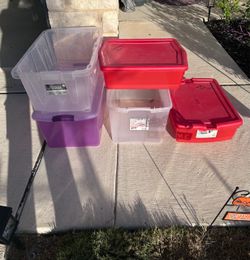 Plastic Storage Totes with & without Lids in Assorted Sizes
