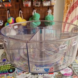 5 x Plastic Lazy Susan Turntable Organizers for Pantry, Bathroom, Art Supplies, General Storage