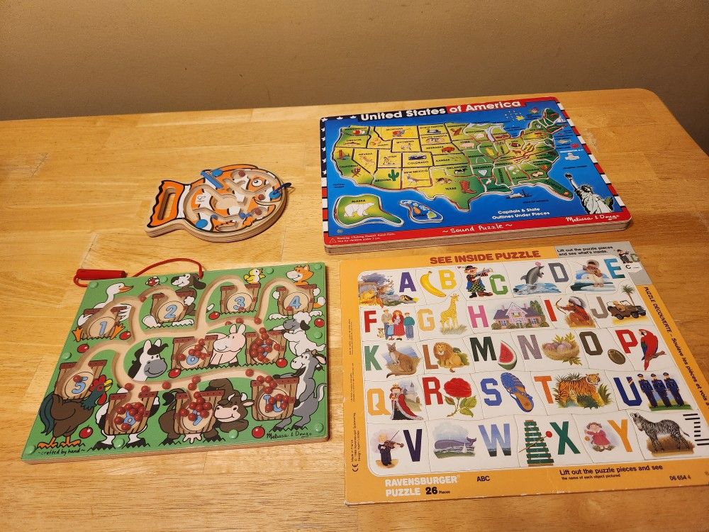 Magnetic Counting Puzzles/ Maze, USA Sound, ABC Puzzle