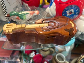 Guitar wooden puzzle jewelry box