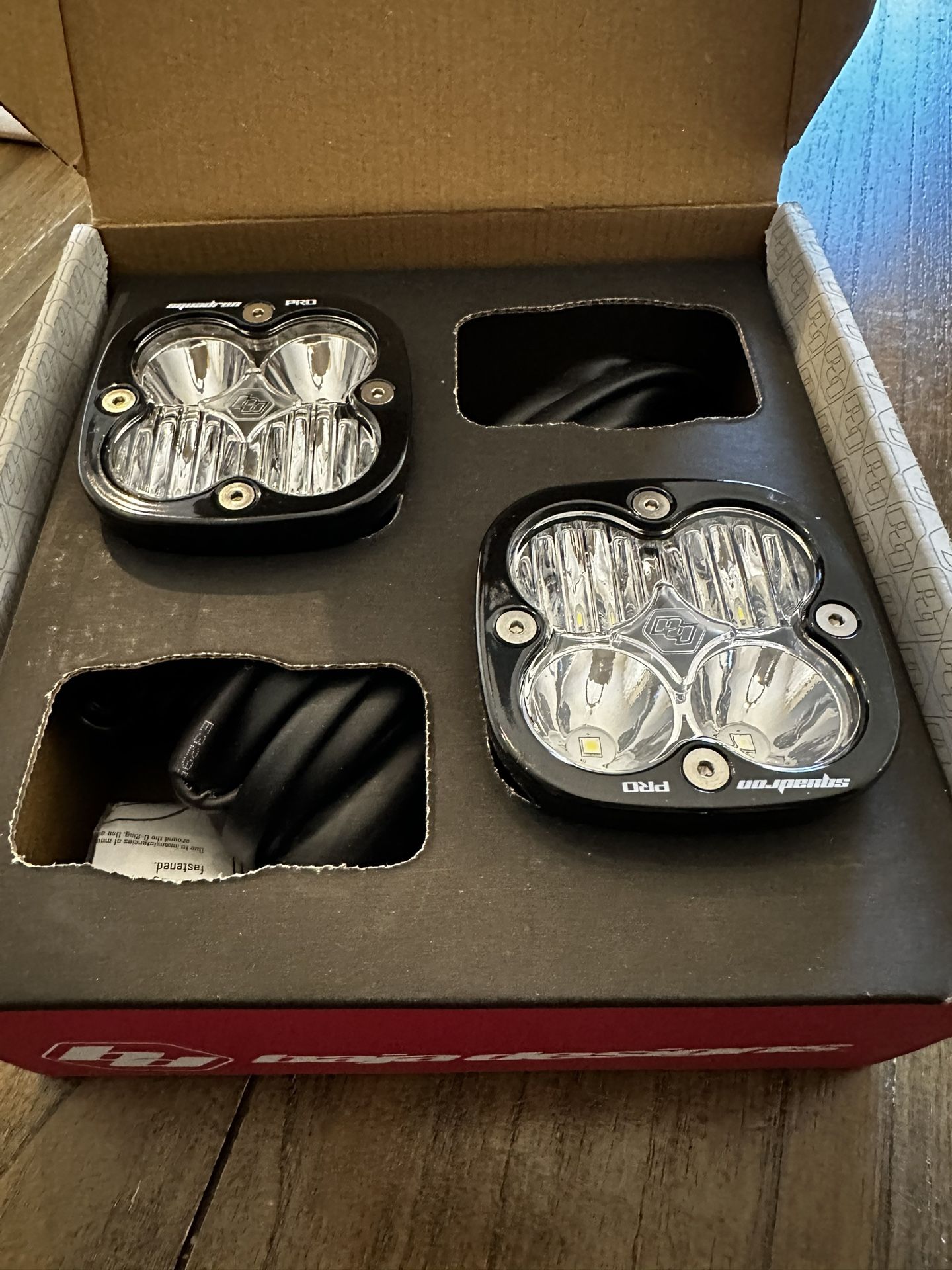 Baja Designs Squadron Pro 497803 Clear Led Auxiliary Light Pod Pair - Universal Black Driving/Combo