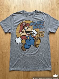 Nintendo Super Mario Bros. "Since '85" Vintage Graphic T-Shirt - Gray