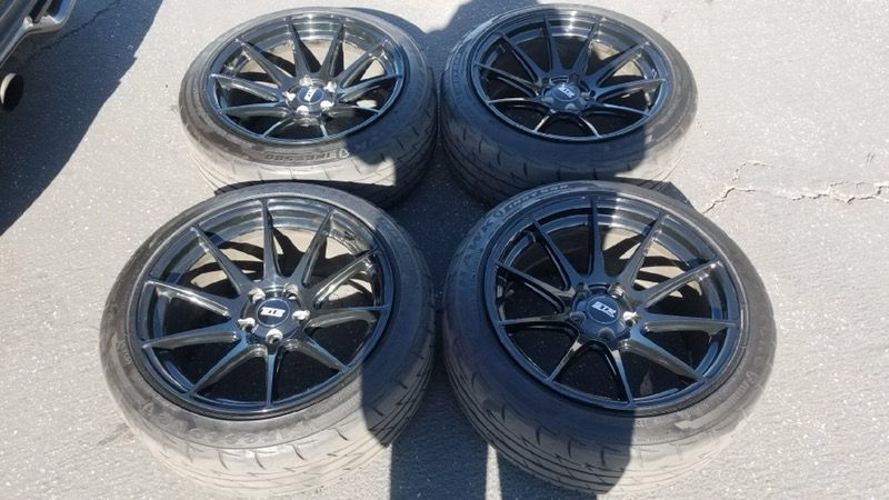 17 inch STR black wheels rims tires Ford Focus ST concave turbo 5x108 Lug 5 Volvo Fusion Mkz