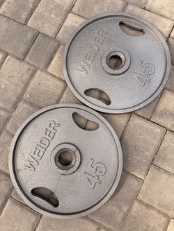 Pair of 45 pound Weider Olympic weights
