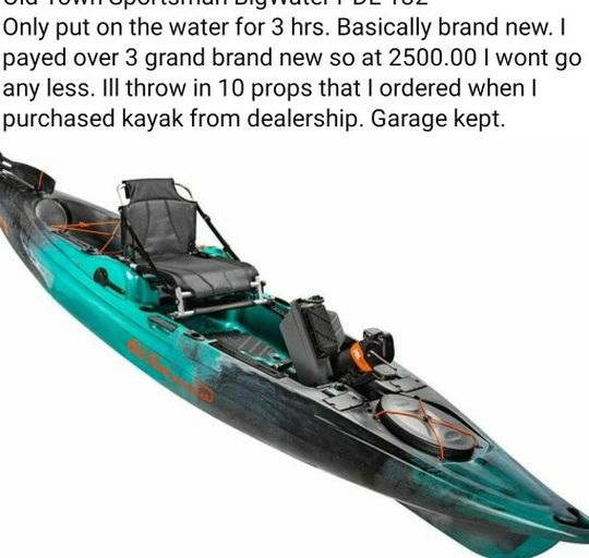 Old Town Sportsman BigWater PDL 132 Kayak Brand New