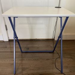 Folding Table- White With Blue Legs (Great Condition)