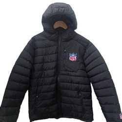 NFL Official Shield Gear Parka Puffer Jacket Winter Coat BLACK Mens Sz M NWT