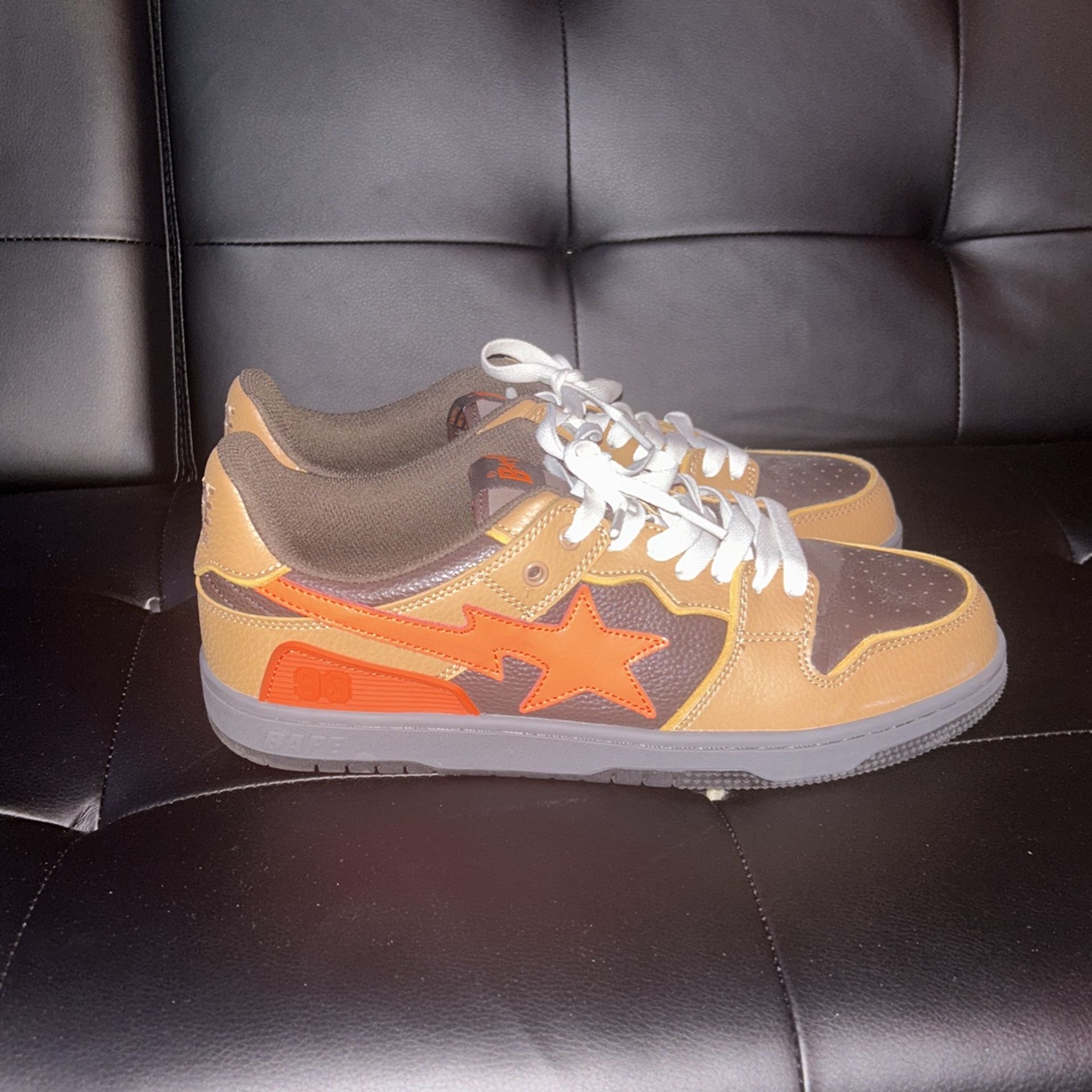 Bapesta’s Brown And Orange Size 11