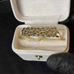 Gold Double Nugget Ring