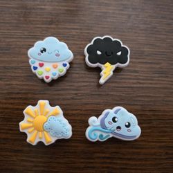 Lot Of 4 Weather Shoe Charms 