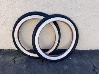 Set of 24” x 3.0 White Wall Bike Tires (new)