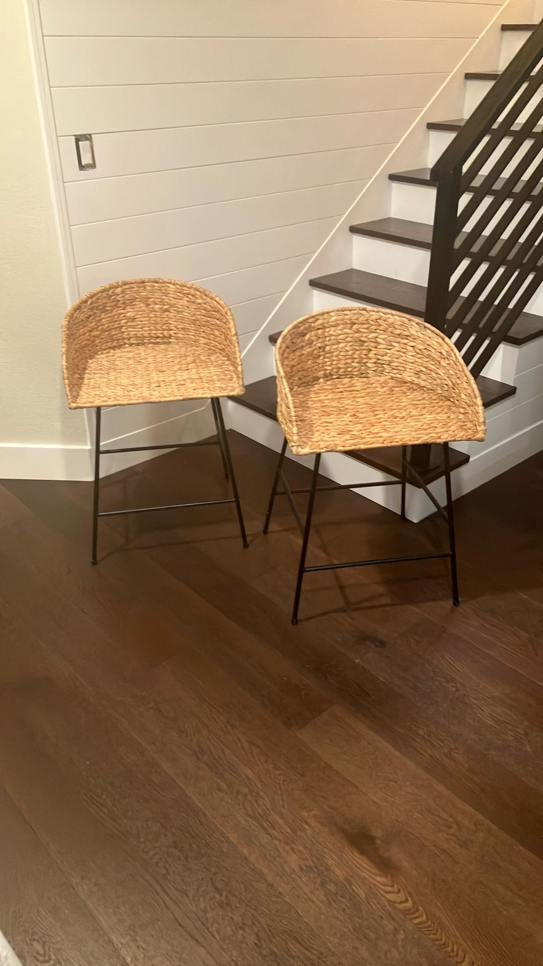 Rattan Counter Height Stools (2)
