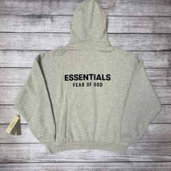 Essentials Hoodie Light Grey Size S 
