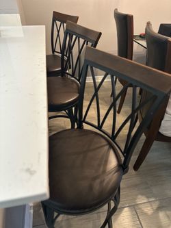 3 Counter height Swivel Metal Bar Stools- 24 inch high