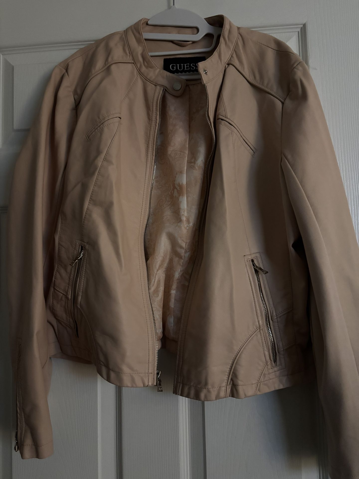 Guess Pale Pink Moto Jacket Ladies XXL